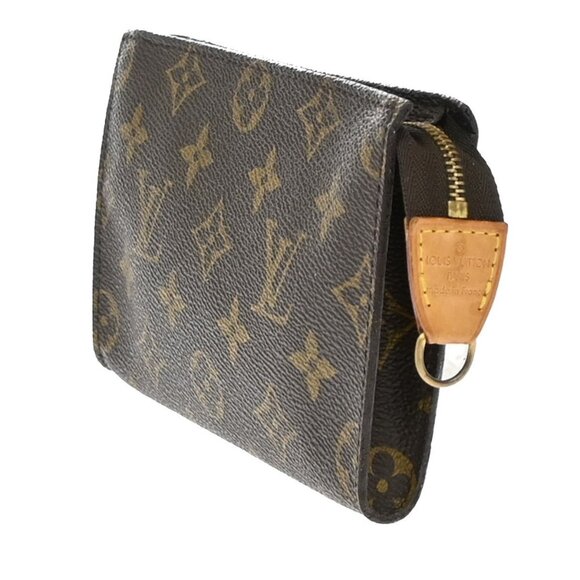 LOUIS VUITTON Logo BUCKET PM Pouch Bag Monogram Leather Brown France 05EF546 - Picture 2 of 13